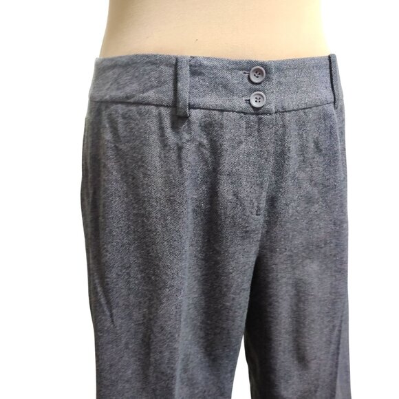 Ann Taylor Factory 10P Purple Black Wool Blend Trousers Petite Wide Leg Pants - Picture 2 of 6